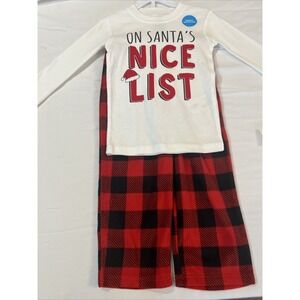 Buffalo Plaid Kids Pajama Set Size 4 T NWT Boy Christmas‎ Red Black Long Sleeve